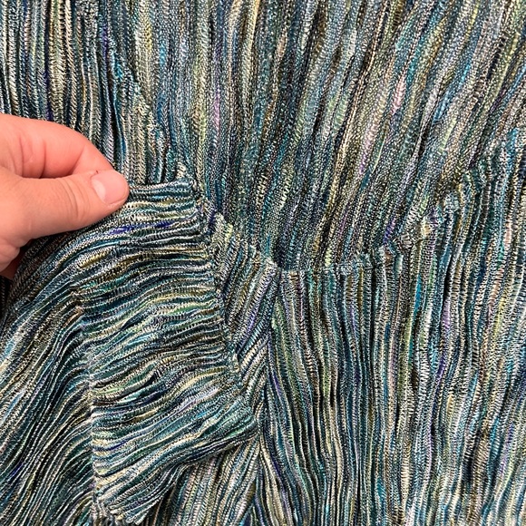 Citiknit Women’s Retro Long Sleeve Deep V Neck Flowy 90s Size XL Colorful Blouse - Picture 5 of 11